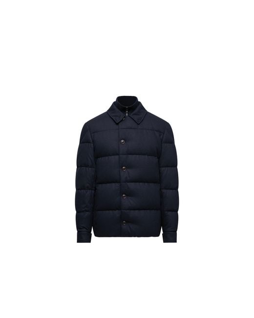 Moncler Gray Pres Cashmere Blend Down Shirt Jacket for men