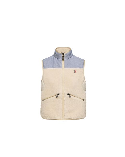 Moncler Blue Moncler Teddy & Chambray Gilet