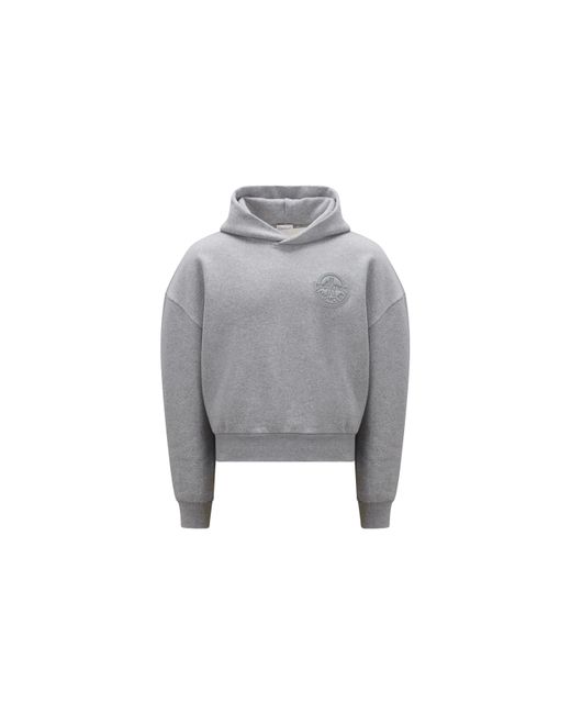 MONCLER X ROC NATION Gray Logo Patch Hoodie for men