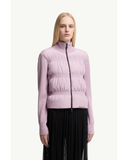 Cárdigan Con Cremallera De Lana Acolchada, Mujer, Talla Moncler de color Purple