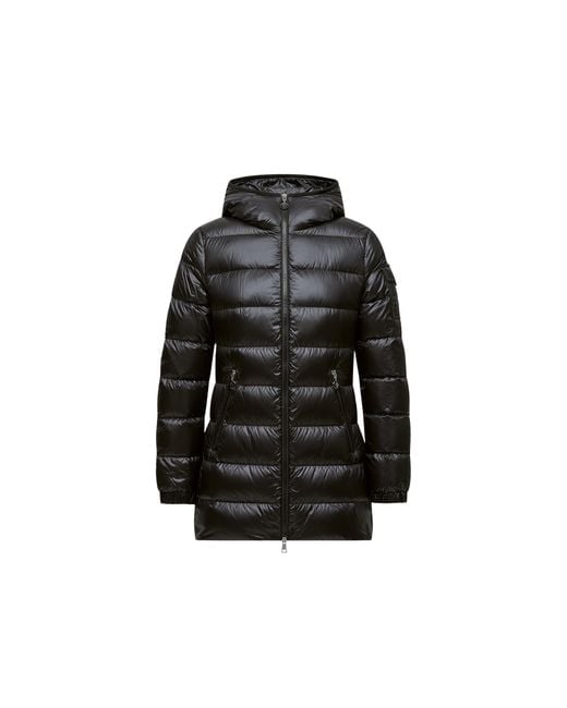 Moncler Black Moncler Glements Hooded Mid-Length Down Jacket