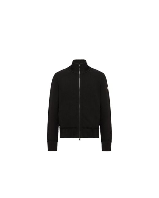 Moncler Black Moncler Cashmere & Wool Zip-Up Cardigan for men