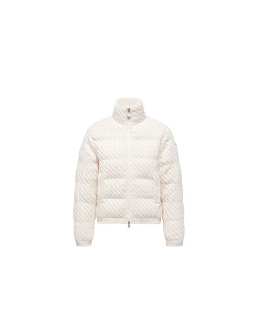 Moncler White Padded Wool & Cotton Zip-Up Cardigan