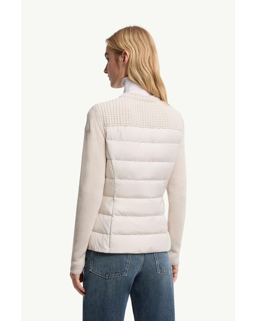 Moncler Natural Padded Wool Zip-Up Cardigan