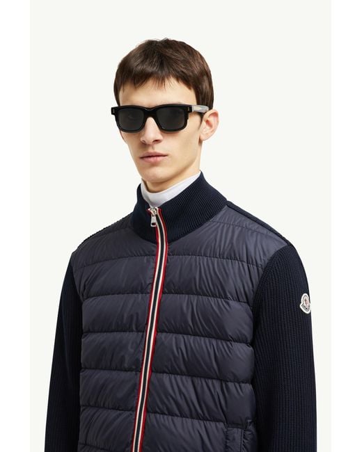 Moncler Black Padded Cotton Zip-Up Cardigan for men