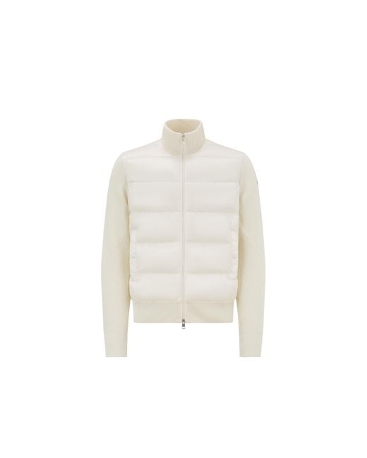 Moncler White Padded Wool Cardigan for men