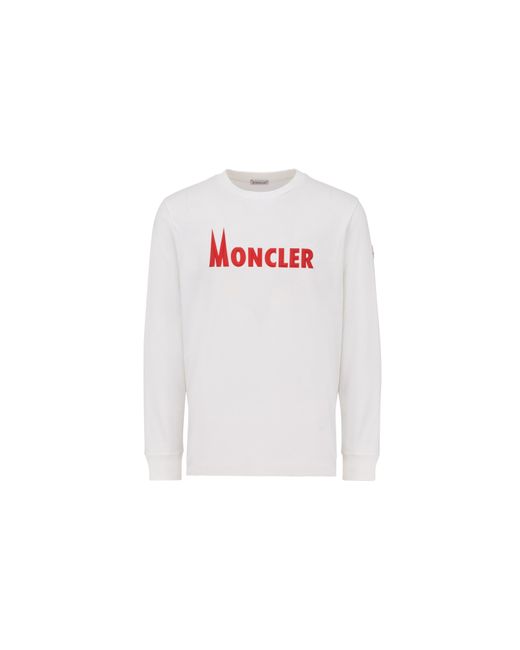 Moncler Logo Long Sleeve T-shirt White for men