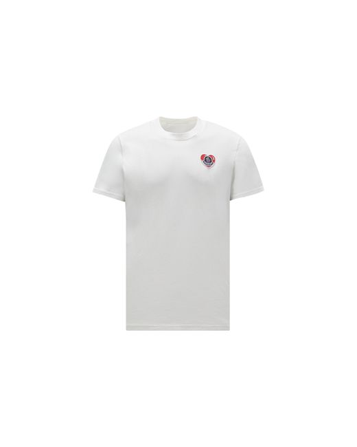Camiseta con logotipo de corazón Moncler de hombre de color White