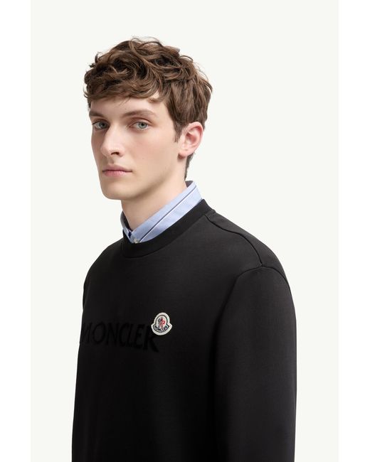 Sweat En Coton Avec Logo Moncler pour homme en coloris Black