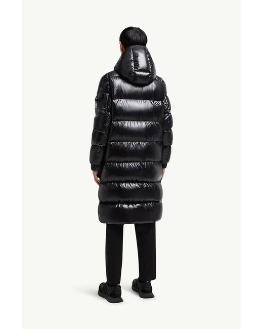 Moncler Black Hanoverian Hooded Square-Quilted Long Down Jacket for men