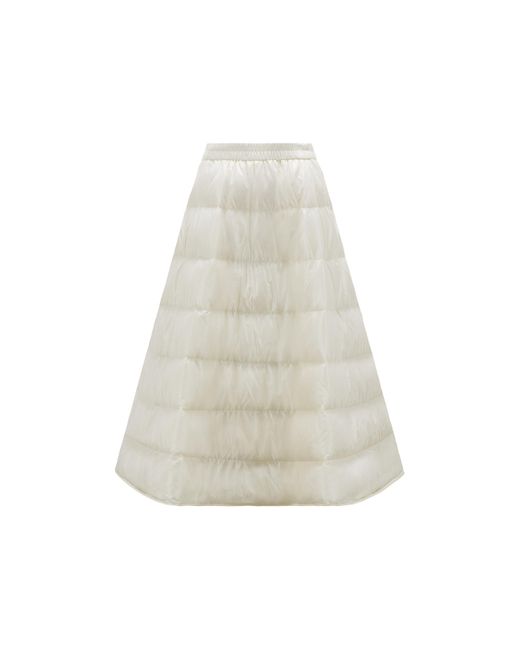 Moncler White Padded Midi Skirt