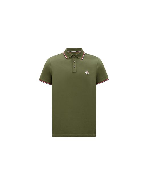 Moncler Poloshirt mit logoaufnäher in Green für Herren