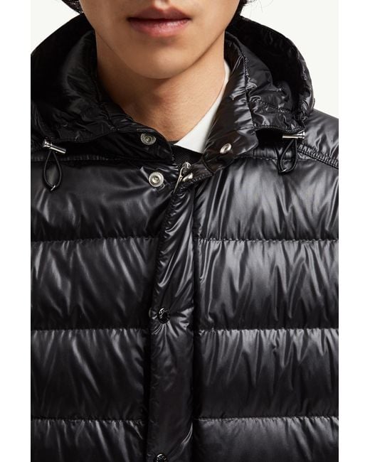 Moncler Black Gliere Hooded Short Down Jacket for men