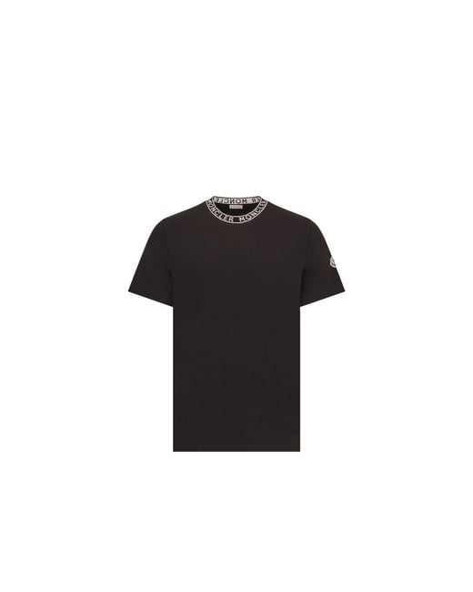 Moncler Black Moncler Logo-Trimmed Cotton T-Shirt for men