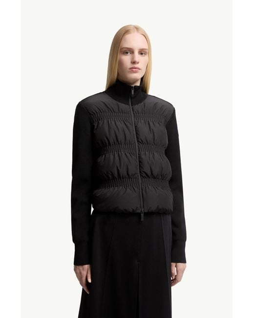 Cárdigan Con Cremallera De Lana Acolchada, Mujer, Talla Moncler de color Black