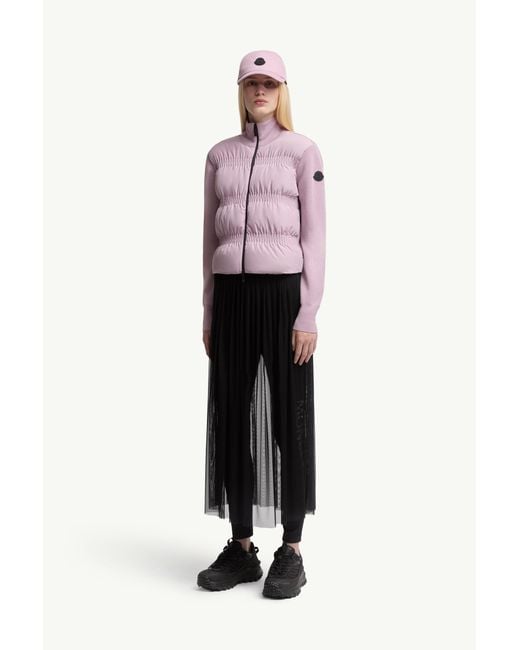 Cárdigan Con Cremallera De Lana Acolchada, Mujer, Talla Moncler de color Purple