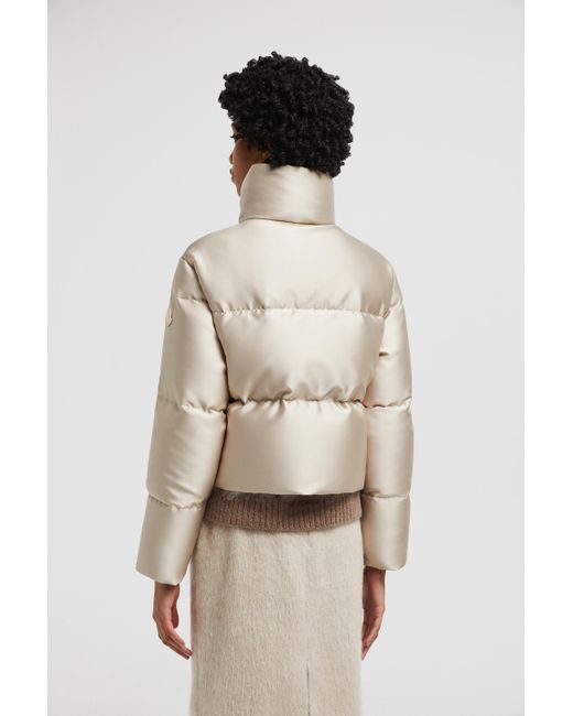 Moncler Natural Bonnelles Metallic Short Down Jacket