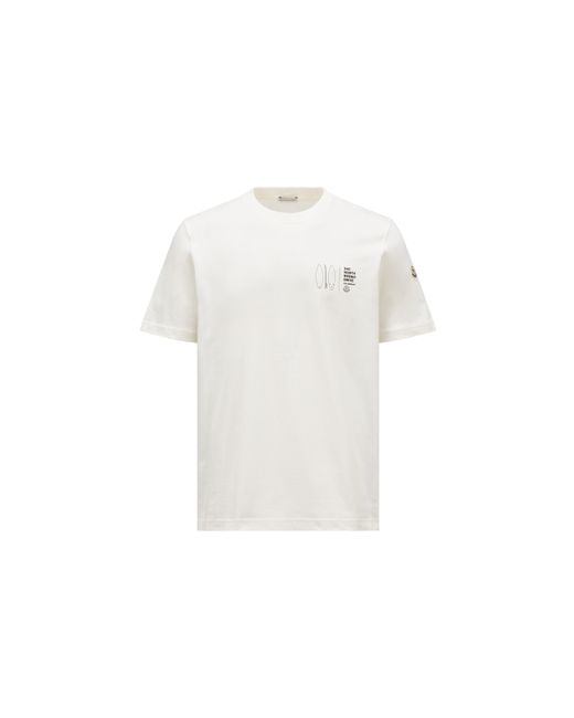 Moncler White Printed Motif T-shirt for men