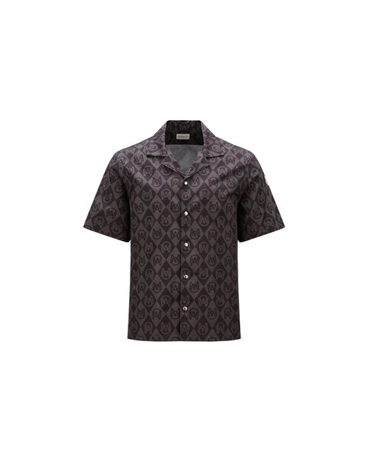 Moncler Black Monogram Print Shirt for men