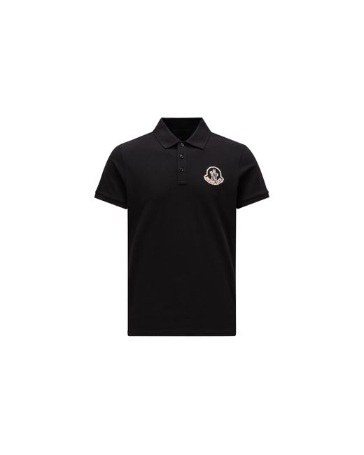 Moncler Poloshirt mit logostickerei in Black für Herren
