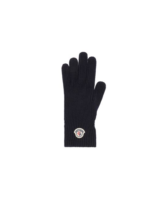 Moncler Blue Wool Gloves for men