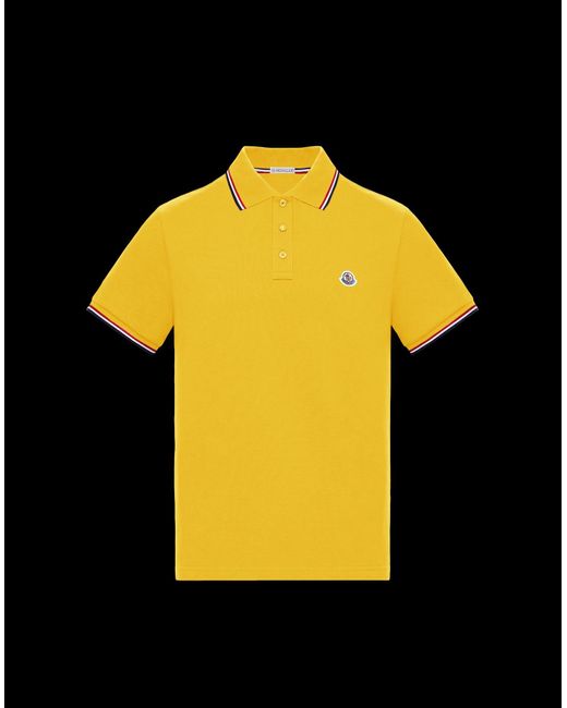 Moncler Yellow Polo Shirt for men