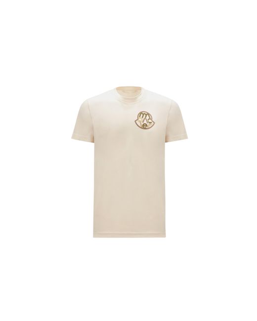 Moncler T-shirt mit logo-motiv in Natural für Herren