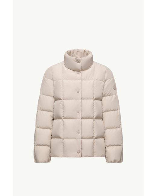 Moncler Natural Cochevinne Square-Quilted Short Down Jacket