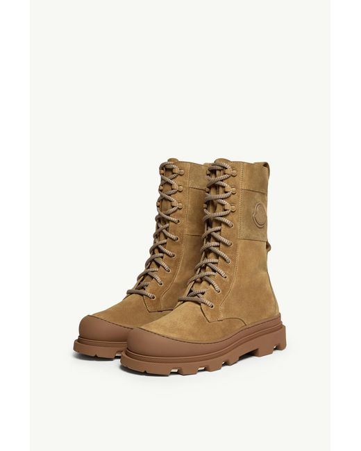 Botas Con Cordones De Ante Vera High, Mujer, Talla Moncler de color Brown