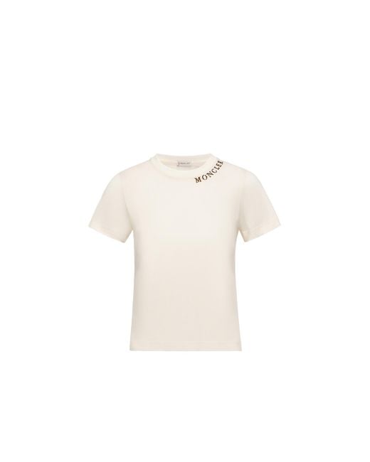 Moncler White Moncler Sketch Logo Cotton T-Shirt