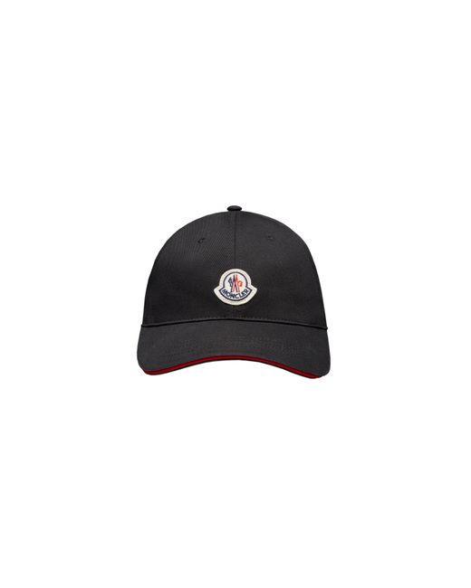 Moncler Black Logo-patch Cotton-twill Baseball Cap for men