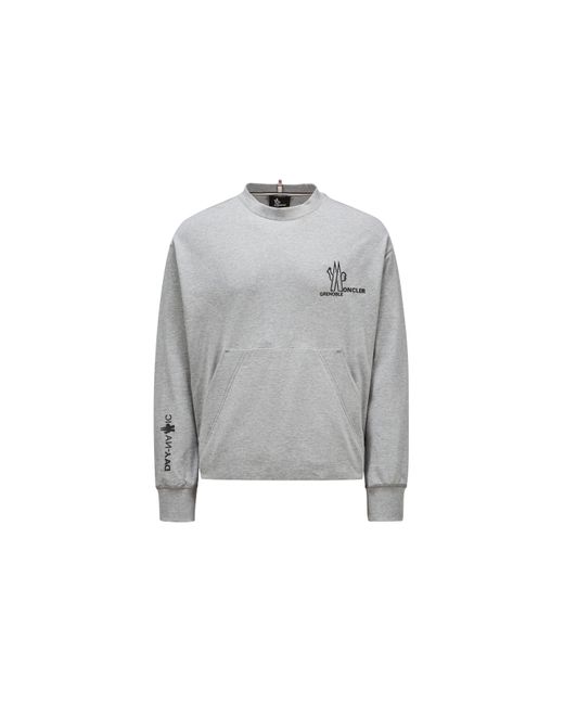 3 MONCLER GRENOBLE Gray Logo Sweatshirt for men