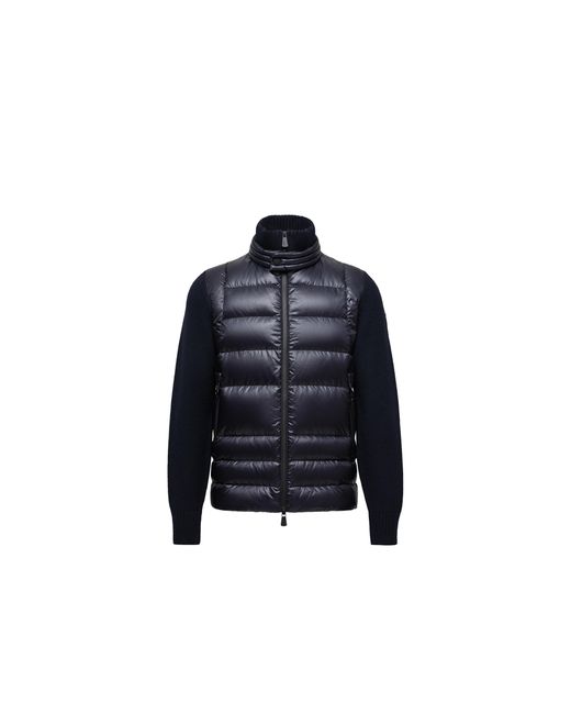 Moncler Blue Moncler Padded Wool Zip-Up Cardigan for men
