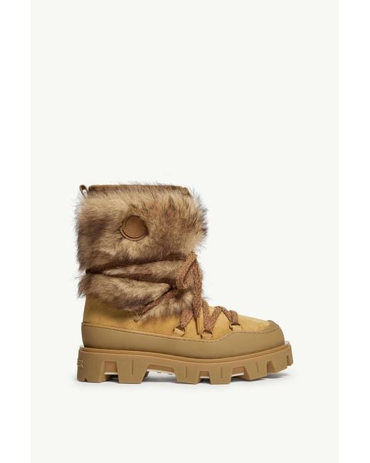 Moncler Natural Peak Après Suede & Shearling Boots