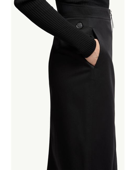 Moncler x Edward Enninful Black X Ee72 By Edward Enninful Cotton Gabardine Midi Skirt