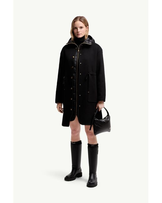 Moncler Black Bonreposse 3-In-1 Wool & Cashmere Long Down Jacket