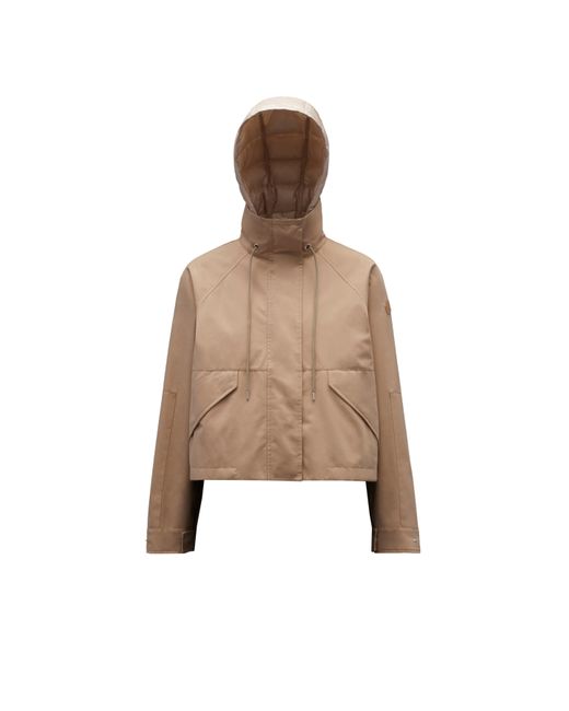 Moncler Amont Hooded Jacket in Brown | Lyst