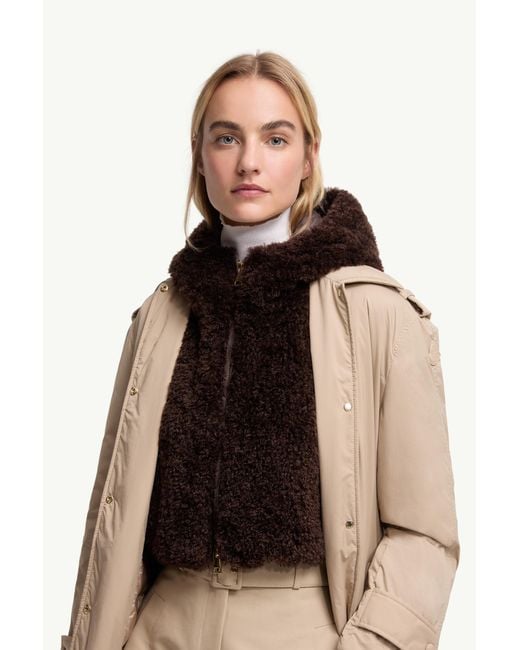 Peto Efecto Peluche Con Capucha Y Relleno De Plumón, Mujer, Talla Moncler de color Brown