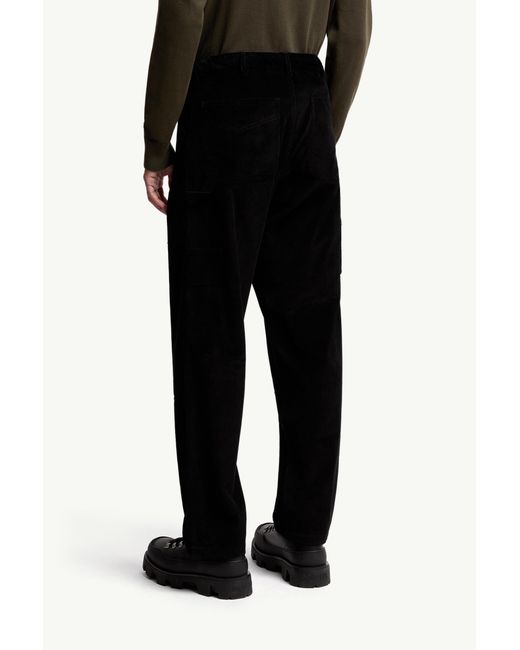 Moncler Black Corduroy Jogging Trousers for men