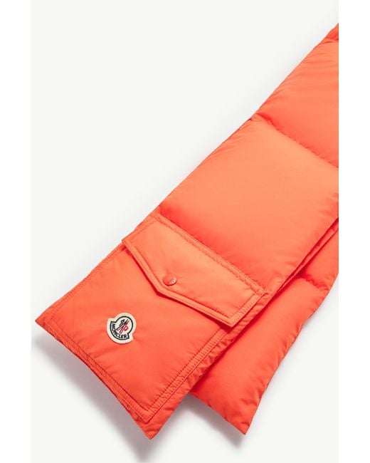 Moncler Orange Down Packable Scarf