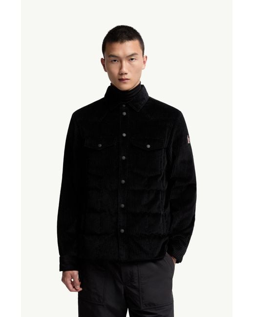 Moncler Gelt Cord-Daunen-Hemdjacke, Herren, Größe in Black für Herren