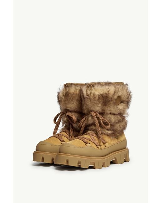 Moncler Natural Peak Après Suede & Shearling Boots