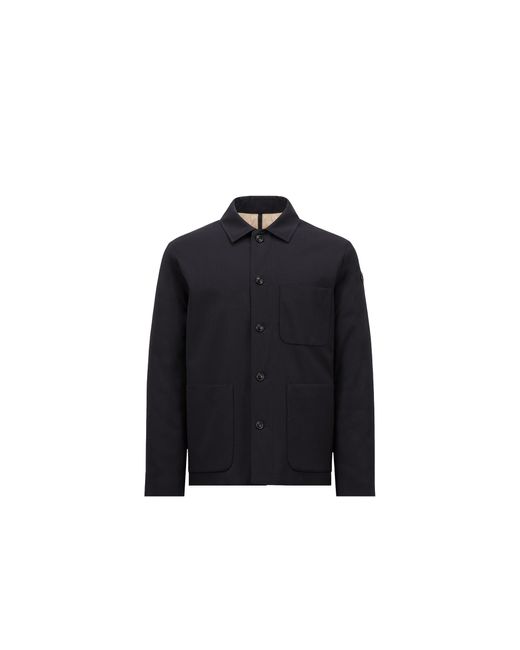 メンズ Moncler Plumelダウンシャツジャケット Blue