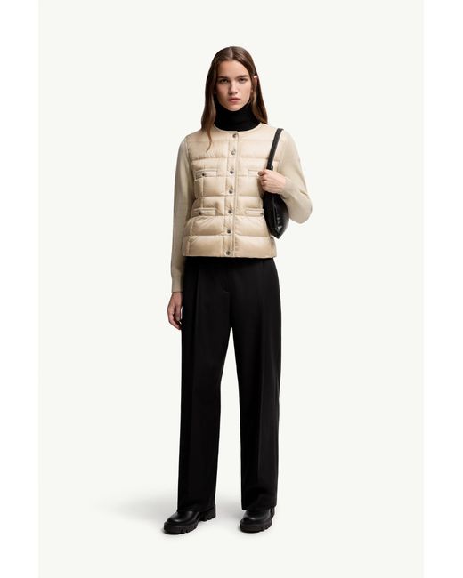 Cárdigan De Lana Acolchado, Talla Moncler de color Natural