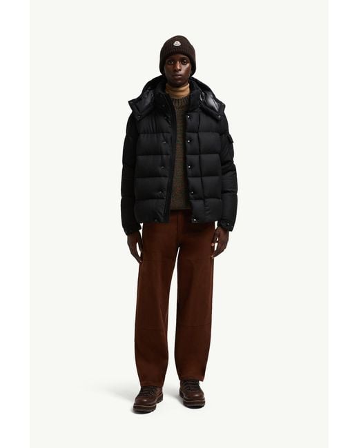 Moncler Black Vezere Hooded Flanelle Short Down Jacket for men