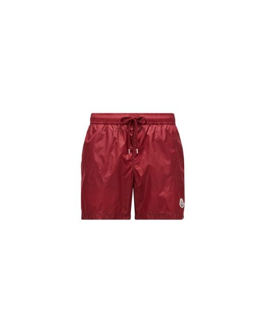 Moncler Red Swim Shorts for men