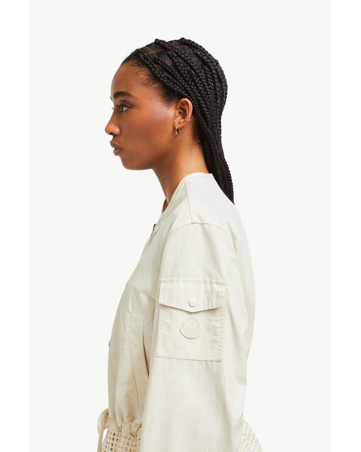 Moncler Rochecotte Broderie Anglaise-Trimmed Jacket ★関税込 Moncler Rochecotte Broderie Anglaise-Trimmed Jacket in White