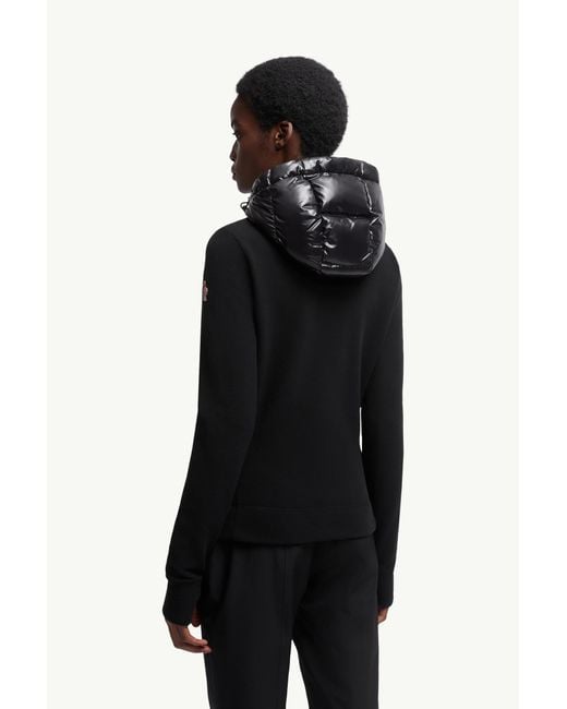 Cardigan Zippé En Molleton Matelassé Moncler en coloris Black