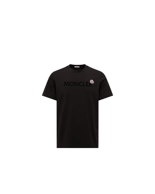 Moncler Black T-shirt With Logo, for men