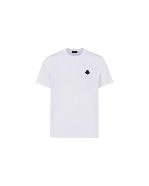 Moncler T-shirt mit vertikalem logo in White für Herren